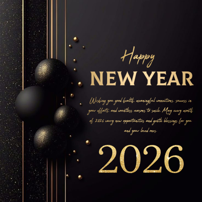 Happy New Year Wishes and Greeting Card. Template PosterMyWall