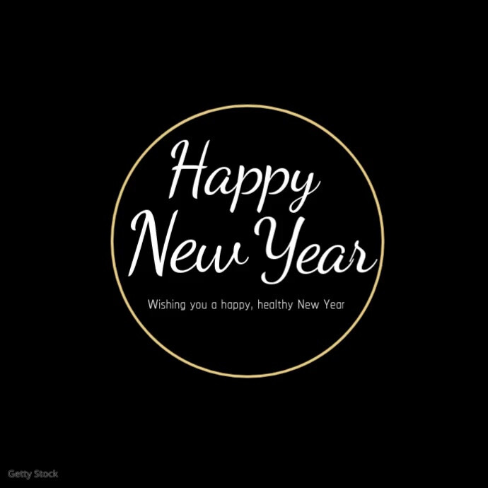 Happy New Year Wishes Card Video Stars Gold Template Postermywall