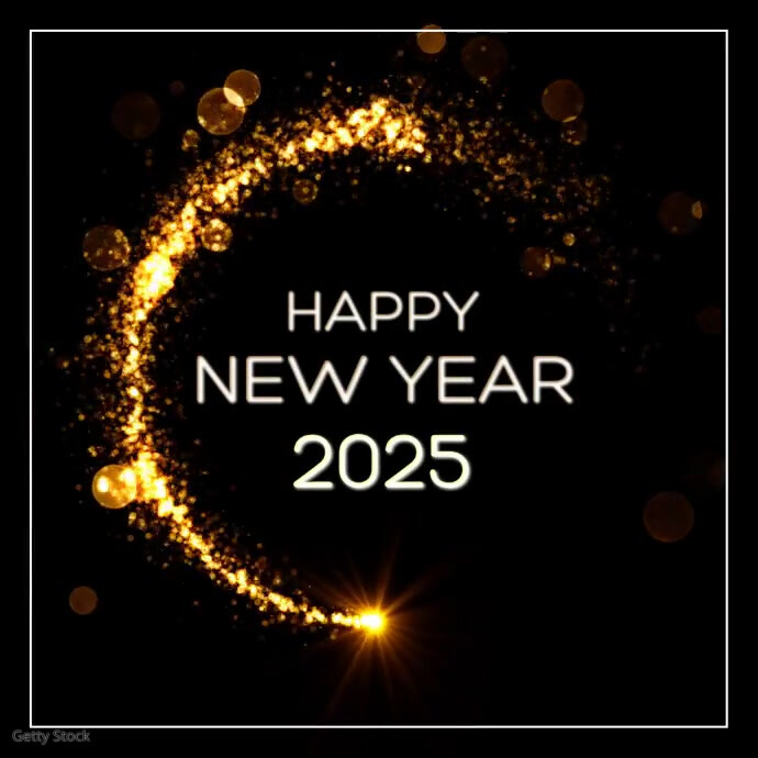 Happy New Year Wishes Greeting Golden Sparkle 2024 Pos Instagram template