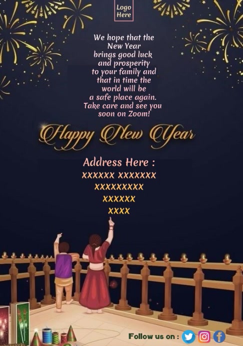 Copy of Happy New Year Wishes Template | PosterMyWall