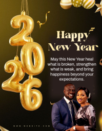 Happy new year wishes template Flyer (format US Letter)
