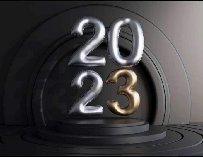 Happy new year with ballons Flyer (Letter pang-US) template