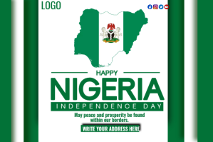 Happy Nigeria Independence Day Flag template