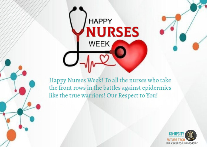 Happy nurses week greeting card and appreciation messages online post Cartolina template