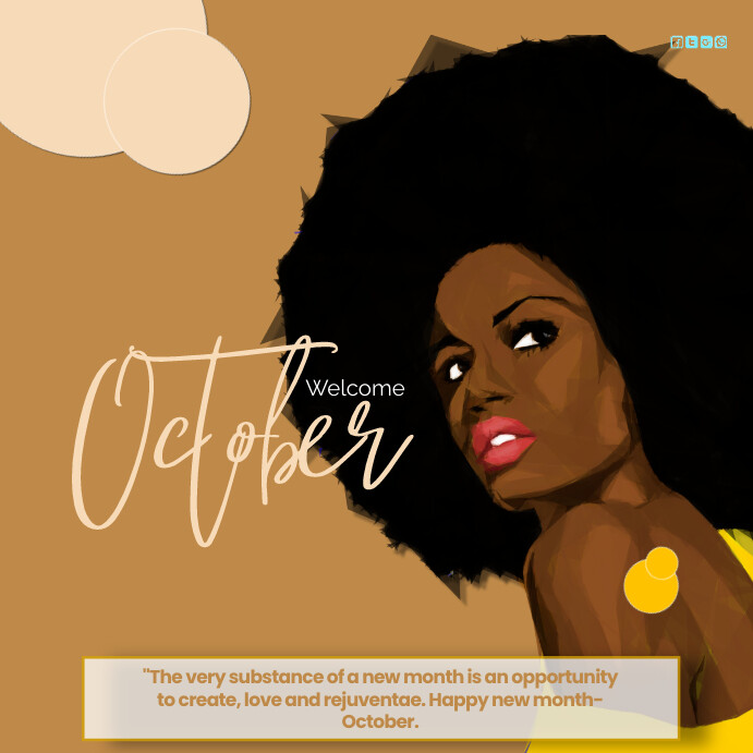 HAPPY OCTOBER POSTER INSTAGRAM POST (1) Wpis na Instagrama template