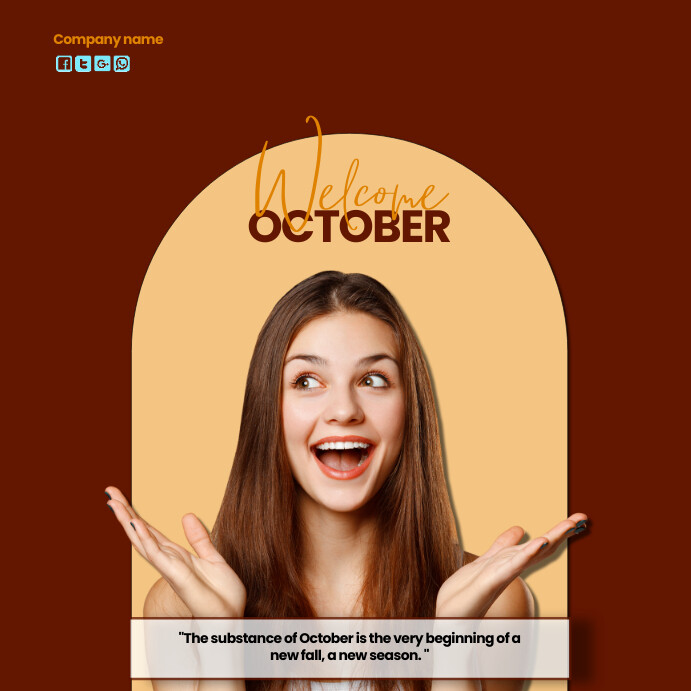 HAPPY OCTOBER POSTER INSTAGRAM POST (1) Wpis na Instagrama template
