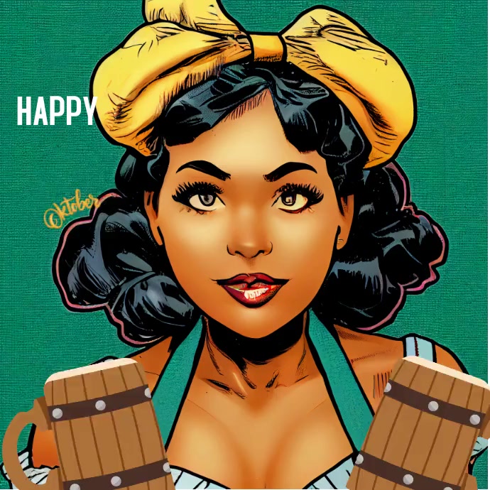 Happy oktoberfest video flyer Instagram Post template