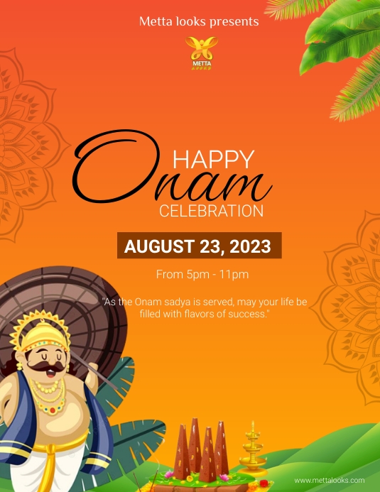 Happy Onam Celebration flyer template