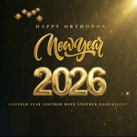 Luxury 3D Gold Orthodox New Year 2026 Greeting Square (1:1) template
