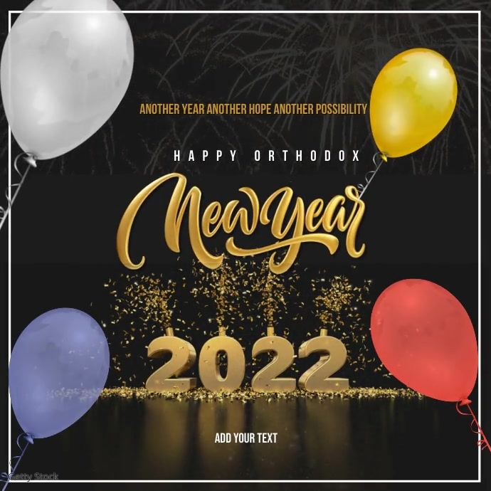 happy Orthodox New Year Carré (1:1) template