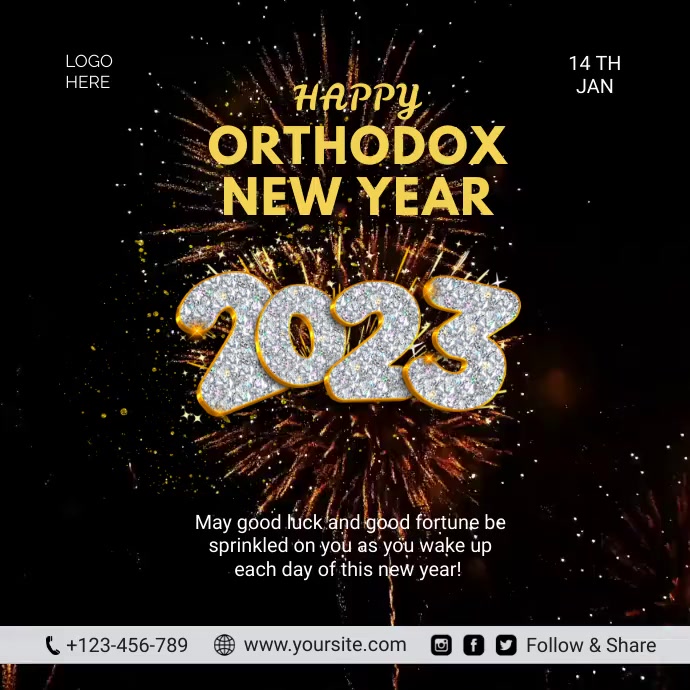 Happy Orthodox New Year Wishes Template | PosterMyWall