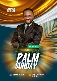 Happy Palm Sunday A5 template