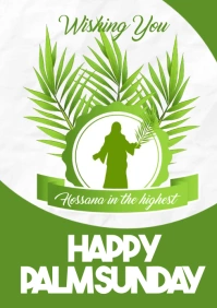 happy palm sunday flyer A3 template