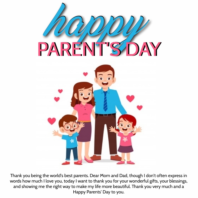 HAPPY PARENTS DAY DESIGN TEMPLATE Quadrado (1:1)