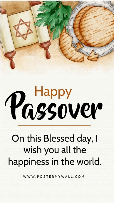 happy passover, passover instagram story Template | PosterMyWall