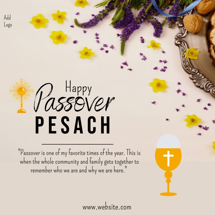 Happy Passover greetings, pesach greetings Wpis na Instagrama template