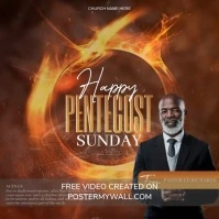 Happy Pentecost Sunday Church Design Template Square (1:1)