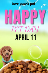Yellow Happy Pet Day Poster Poster Template