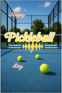 Happy pickleball day Banner 4' × 6' template
