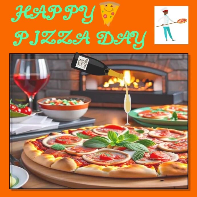 Happy pizza day Wpis na Instagrama template