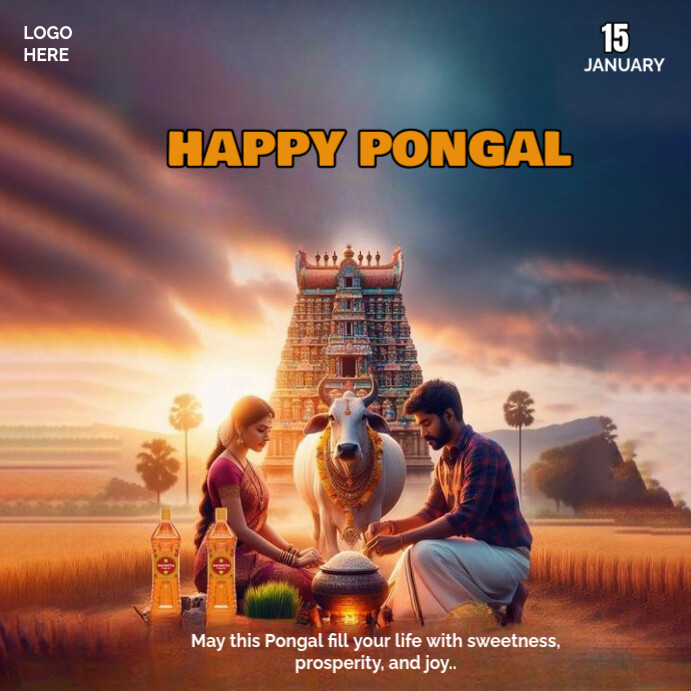 Happy pongal Instagram na Post template