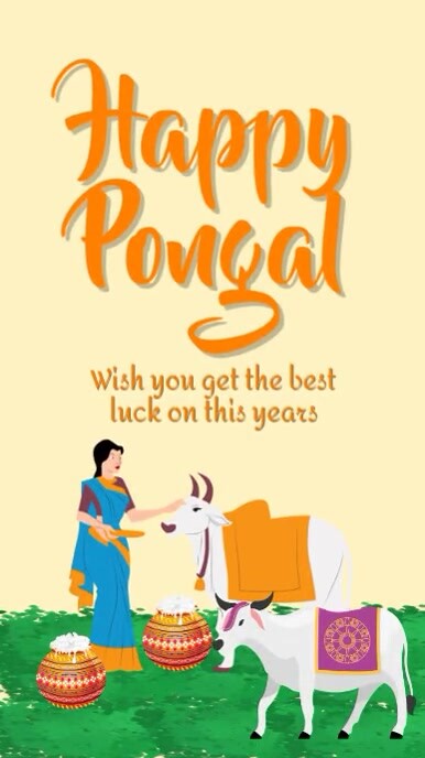 Happy Pongal Digital Display 9:16 template