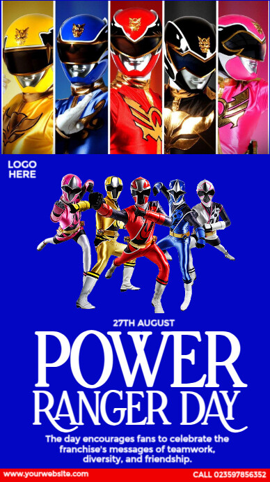 Plantilla de Happy Power Rangers Day | PosterMyWall