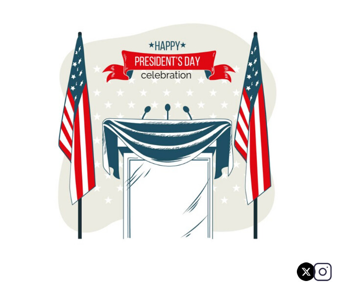 Happy president day celebration Medium Reghoek template