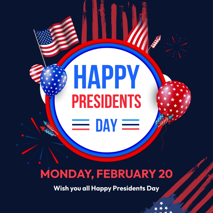 Happy President Day Social Media Post template
