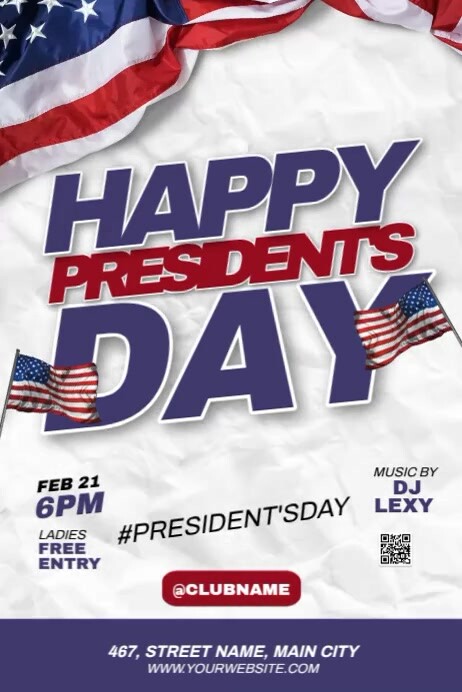 Happy Presidents Day Party Template | PosterMyWall