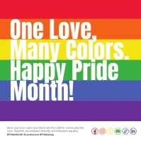 Happy Pride Month Colors of LGBT animation instagram post template