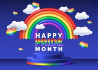 happy pride month Postcard template