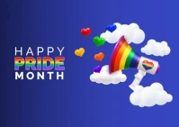 happy pride month Postcard template