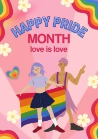 Happy Pride Month Poster A3 template