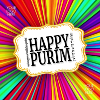 White Purim Greeting Instagram-opslag Template
