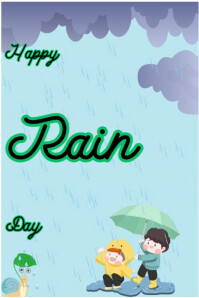 Happy rain day Poster template