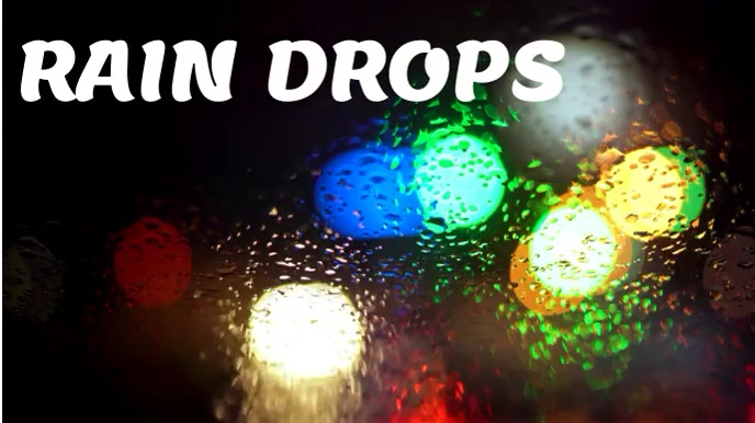 Happy Rain rain drops rainy day quotes video template Digital Display (16:9)