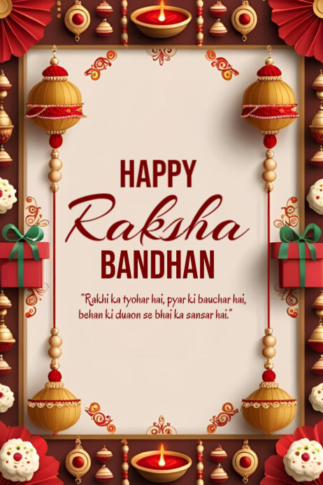 Happy Raksha Bandhan template 2025 | PosterMyWall