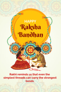 Happy Rakshabandhan Poster With Creative Design Colourfull Festival  Poster template