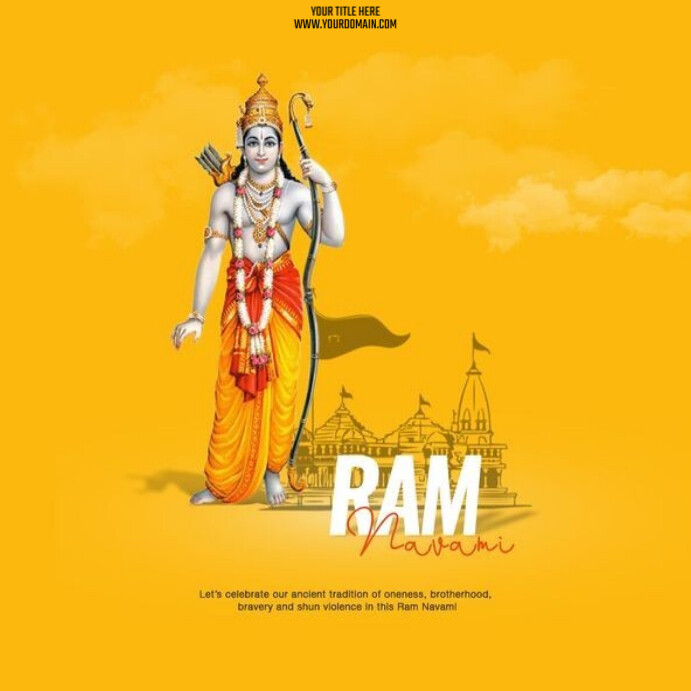 Happy Ram Navami Instagram Post template
