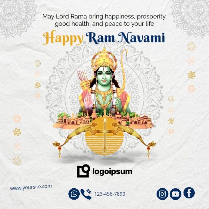 Happy Rama Plantilla de Happy Rama Navami Instagram Post | PosterMyWall