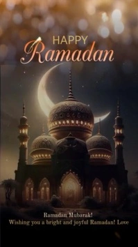 happy ramadan animated card mobile video size Digital Display (9:16) template