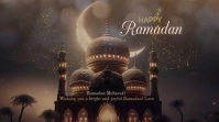 happy ramadan animated card twitter post template
