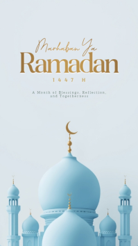 Happy Ramadan Kareem Mubarak, Marhaban Ya Ramadan Template Poster Instagram Story