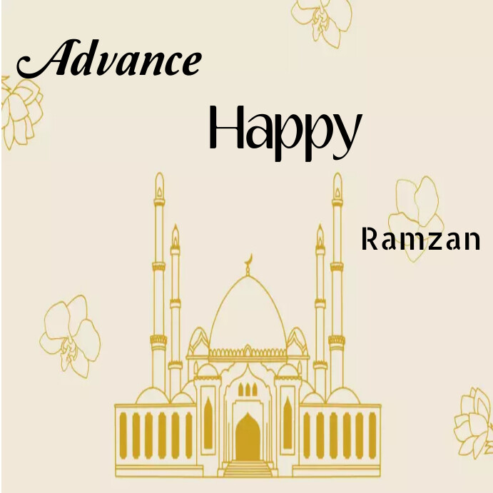 Happy Ramzan temple instagram post template