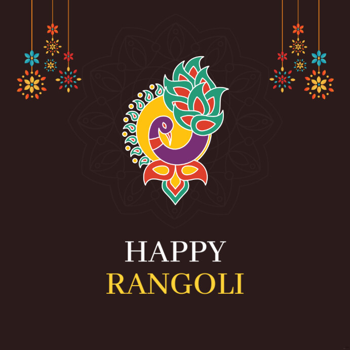 Quality Message Rangoli Happy Rangoli Template | PosterMyWall
