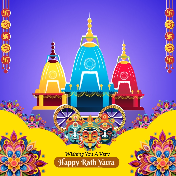 HAPPY RATH YATRA Instagram Post template