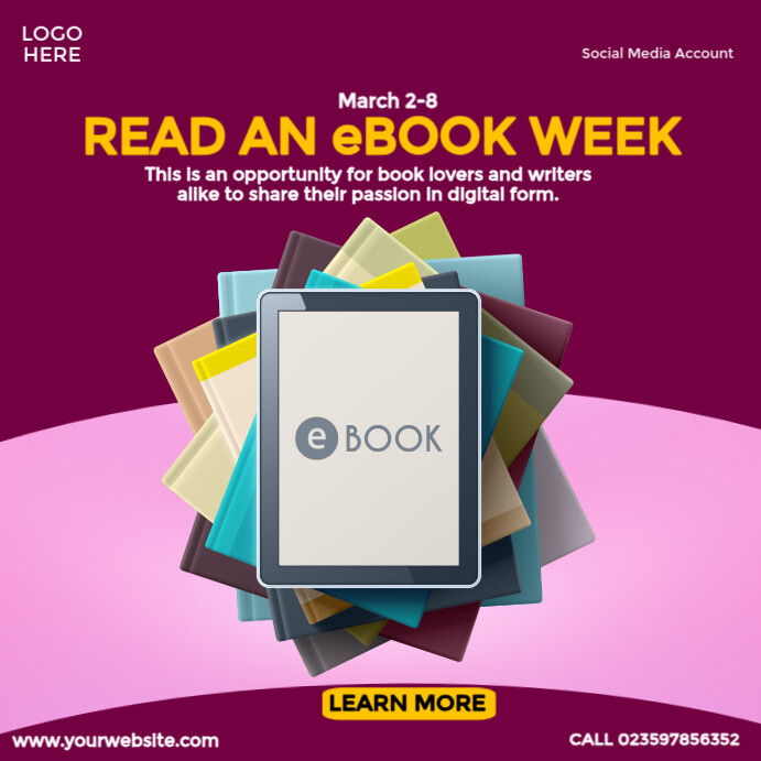 Happy Read an eBook Week Template | PosterMyWall
