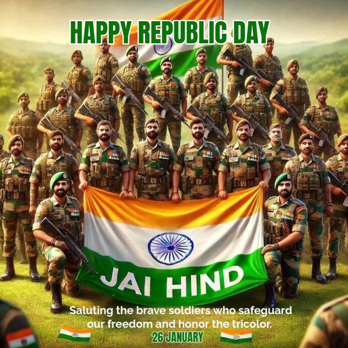 Happy republic day Instagram Plasing template
