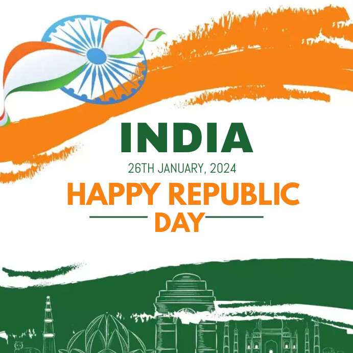 Happy republic day online greeting cards Template | PosterMyWall